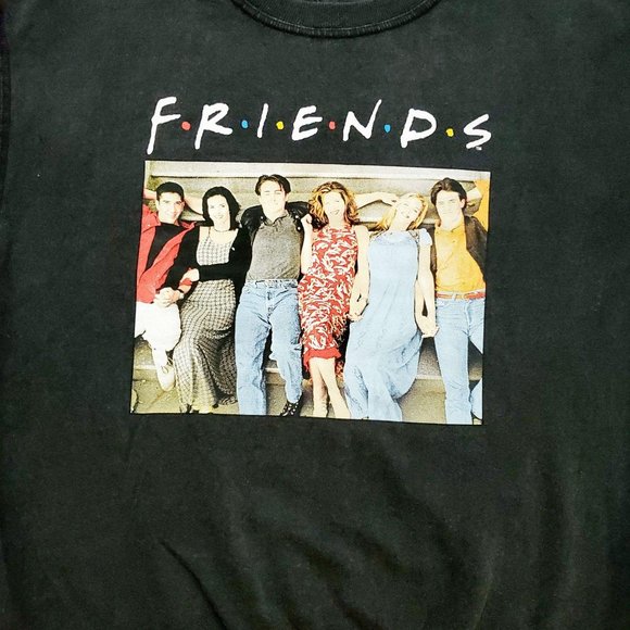 FRIENDS Unisex Digital Print Graphic Long Sleeve Shirt Black Size Medium NWT - Picture 5 of 11